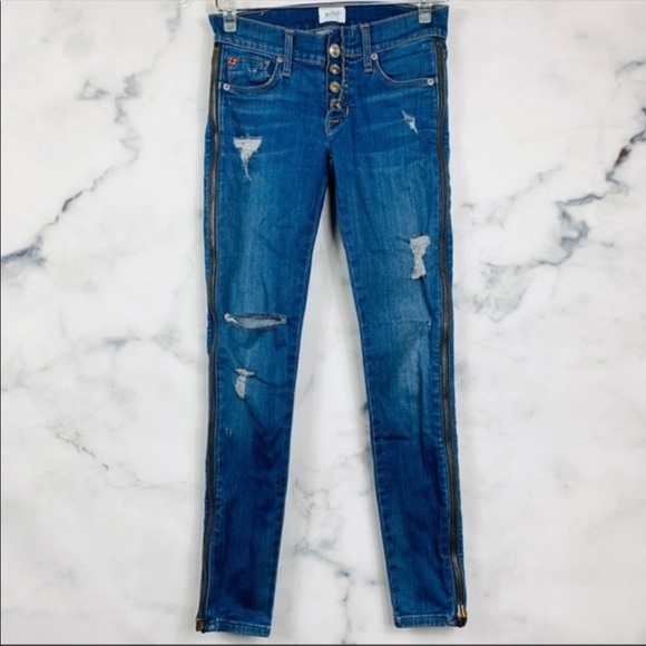 Hudson Crop Sid Zipper Super Skinny Jeans - Picture 2 of 8